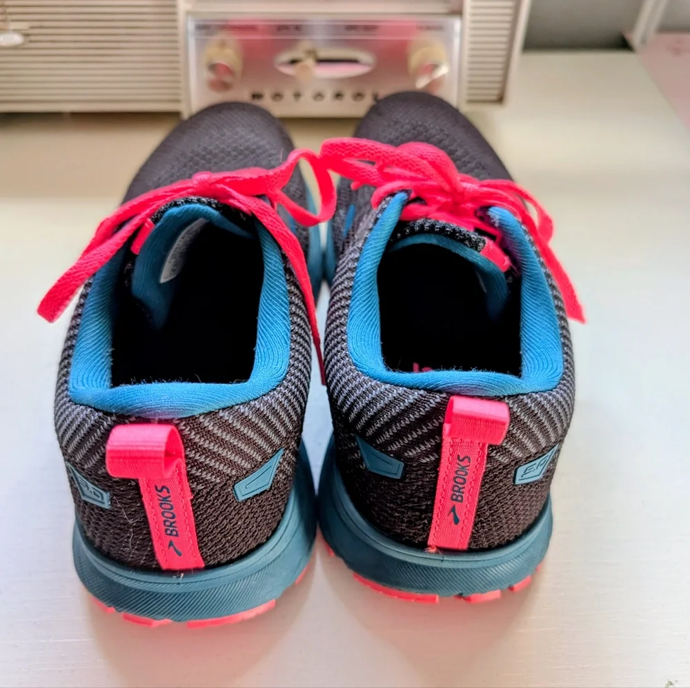 Brooks Revel Running Shoes Women’s 8.5 Black Teal Pink Athletic Sneakers - Picture 5 of 8